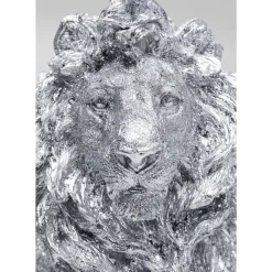 KARE Design Deko & Geschenkartikel-Deko Figur Sitting Lion Silber 42Cm