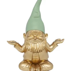 KARE Design Deko & Geschenkartikel-Deko Figur Zwerg Meditation Gold Grun 19Cm