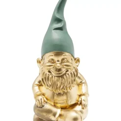 KARE Design Deko & Geschenkartikel-Deko Figur Zwerg Sitting Gold Grun 19Cm