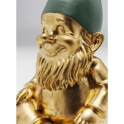 KARE Design Deko & Geschenkartikel-Deko Figur Zwerg Sitting Gold Grun 19Cm