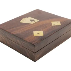 KARE Design Deko & Geschenkartikel-Deko Karten Box Gamble Wood (7/Tlg.)