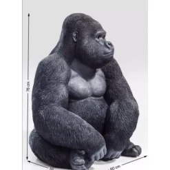 KARE Design Deko & Geschenkartikel-Deko Objekt Monkey Gorilla Side Xl Schwarz