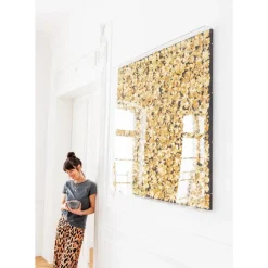 KARE Design Bilder-Deko Rahmen Gold Flower 120X120Cm