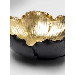 KARE Design Deko & Geschenkartikel-Deko Schale Flower Bloom Schwarz Gold O25Cm