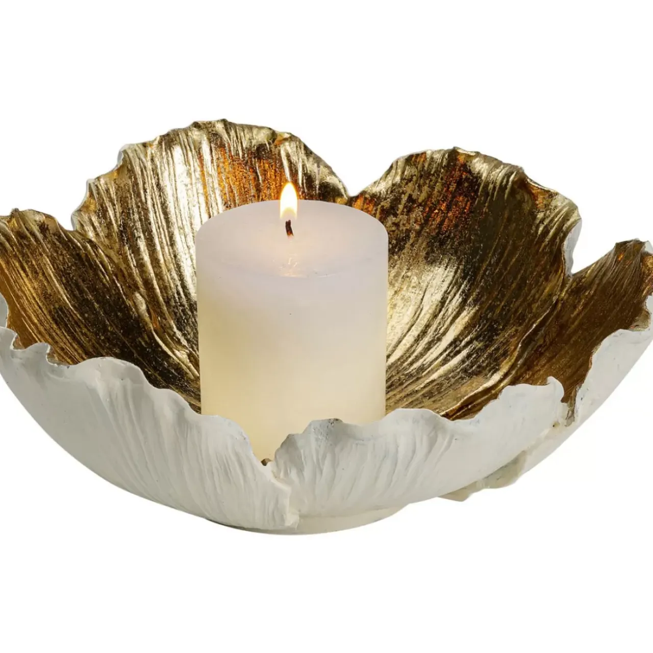KARE Design Deko & Geschenkartikel-Deko Schale Flower Bloom Creme Gold O25Cm