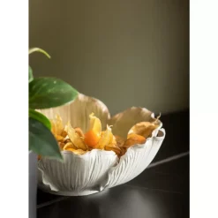 KARE Design Deko & Geschenkartikel-Deko Schale Flower Bloom Creme Gold O20Cm