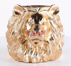 KARE Design Aufbewahrung & Ordnung-Deko Ubertopf Lion Gold