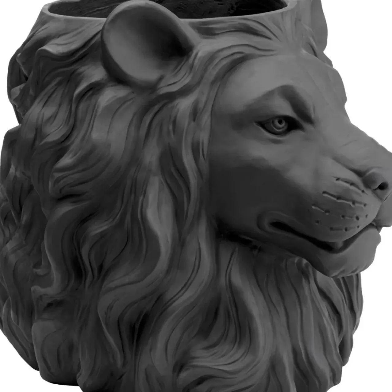 KARE Design Aufbewahrung & Ordnung-Deko Ubertopf Lion Schwarz