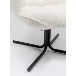 KARE Design Sessel-Drehsessel Oscar Boucle Creme