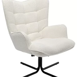 KARE Design Sessel-Drehsessel Oscar Boucle Creme