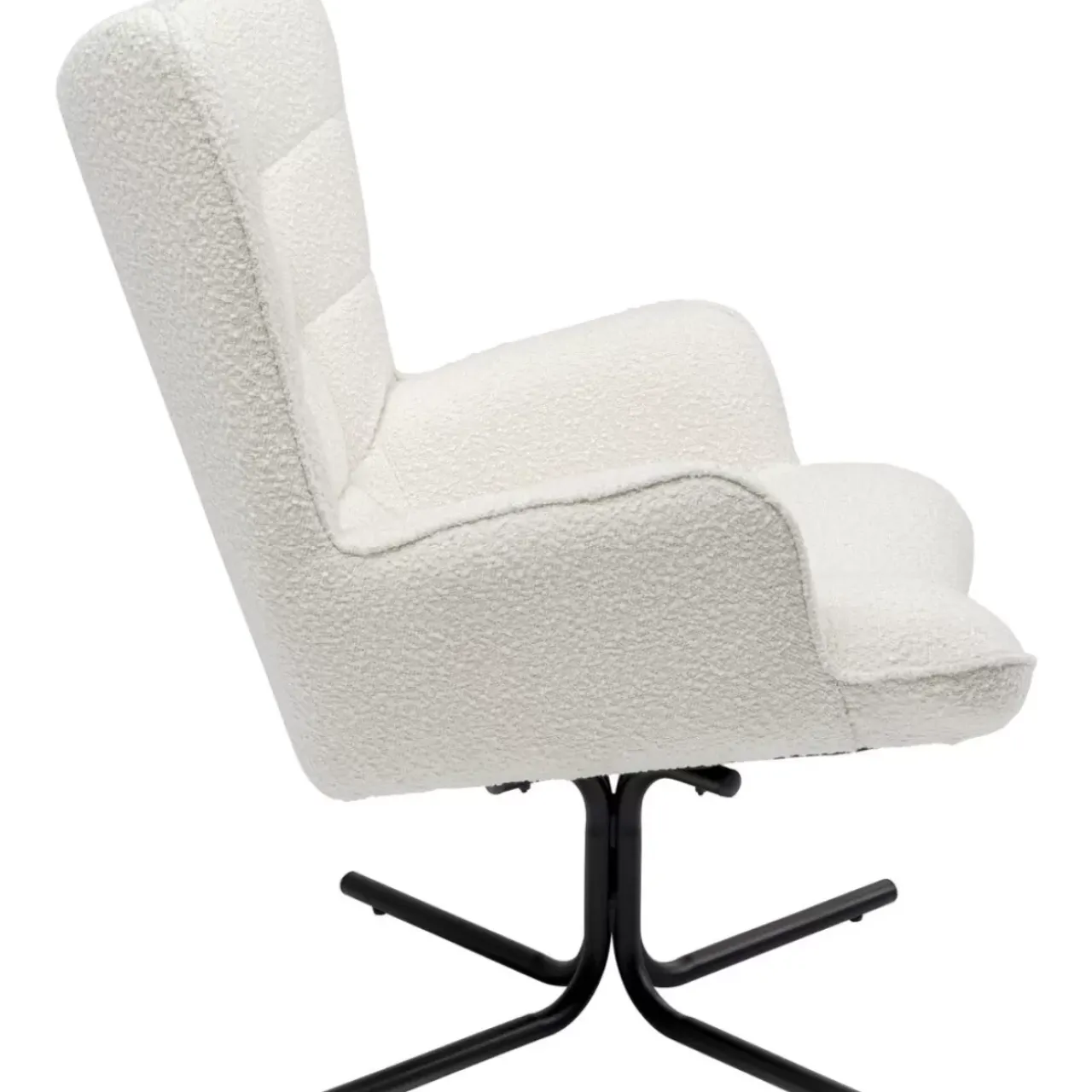 KARE Design Sessel-Drehsessel Oscar Boucle Creme