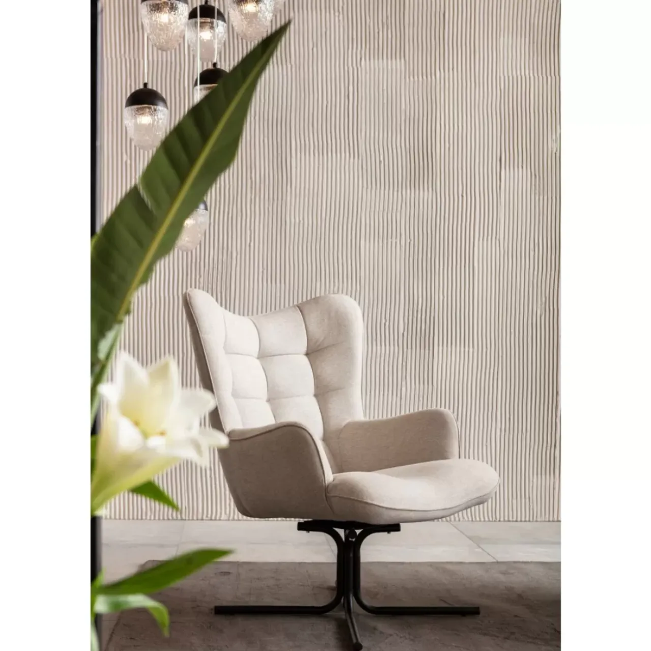 KARE Design Sessel-Drehsessel Oscar Creme