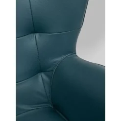 KARE Design Sessel-Drehsessel Oscar Leder Blau