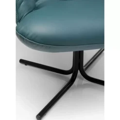 KARE Design Sessel-Drehsessel Oscar Leder Blau