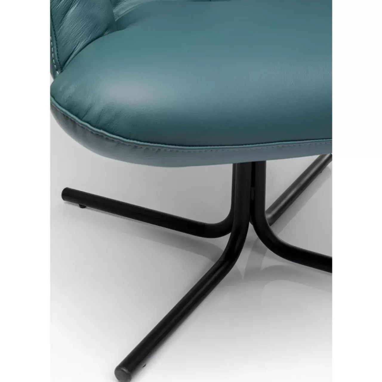 KARE Design Sessel-Drehsessel Oscar Leder Blau