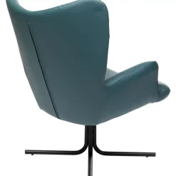 KARE Design Sessel-Drehsessel Oscar Leder Blau