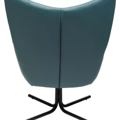 KARE Design Sessel-Drehsessel Oscar Leder Blau