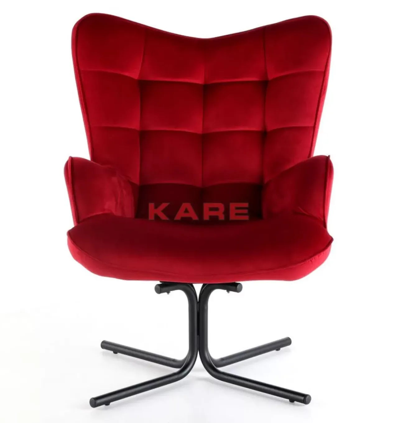 KARE Design Sessel-Drehsessel Oscar Velvet Rot