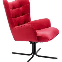 KARE Design Sessel-Drehsessel Oscar Velvet Rot