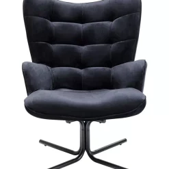 KARE Design Sessel-Drehsessel Oscar Velvet Schwarz