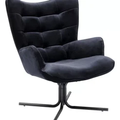 KARE Design Sessel-Drehsessel Oscar Velvet Schwarz