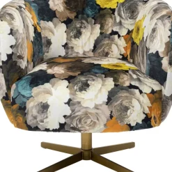 KARE Design Sessel-Drehsessel Peony Flower Gelb