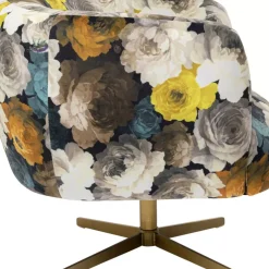 KARE Design Sessel-Drehsessel Peony Flower Gelb