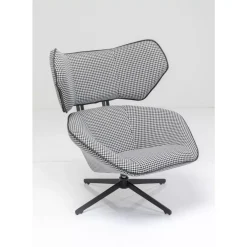 KARE Design Sessel-Drehsessel Toledo Schwarz Weiss