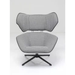 KARE Design Sessel-Drehsessel Toledo Schwarz Weiss