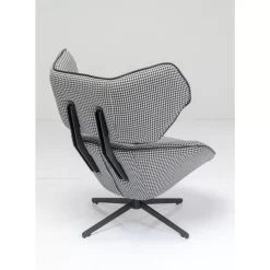 KARE Design Sessel-Drehsessel Toledo Schwarz Weiss