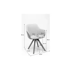 KARE Design Stühle-Drehstuhl Lady Loco Taupe