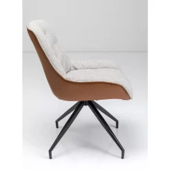 KARE Design Stühle-Drehstuhl Lori Grau Braun