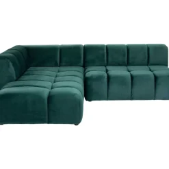 KARE Design Sofas & Couches-Ecksofa Belami Velvet Dunkelgrun Links 265Cm
