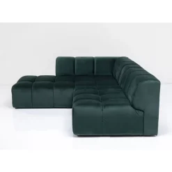 KARE Design Sofas & Couches-Ecksofa Belami Velvet Dunkelgrun Links 265Cm