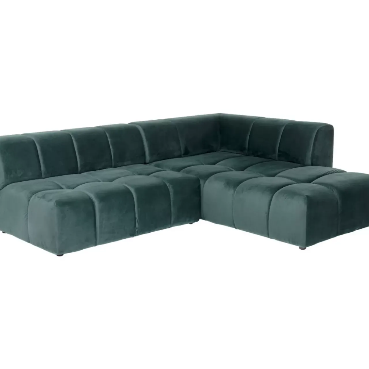 KARE Design Sofas & Couches-Ecksofa Belami Velvet Dunkelgrun Rechts 265Cm