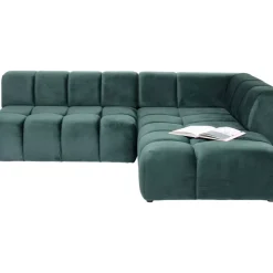KARE Design Sofas & Couches-Ecksofa Belami Velvet Dunkelgrun Rechts 265Cm