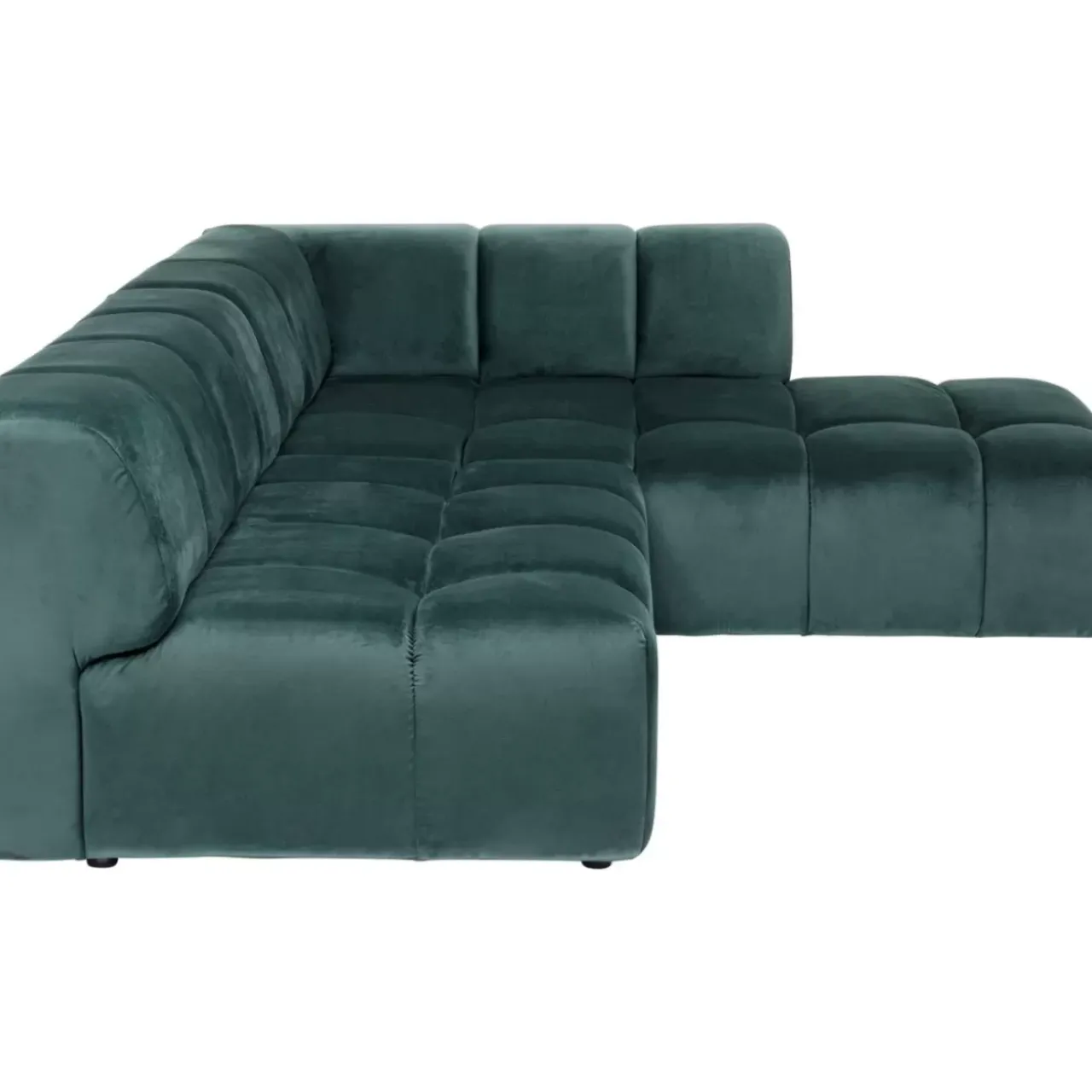 KARE Design Sofas & Couches-Ecksofa Belami Velvet Dunkelgrun Rechts 265Cm