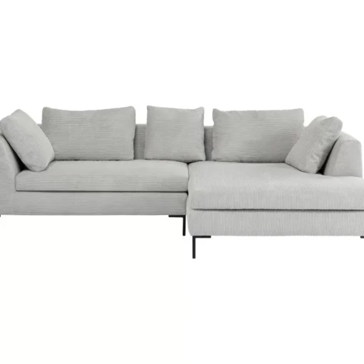 KARE Design Sofas & Couches-Ecksofa Gianni Cord Grau Rechts