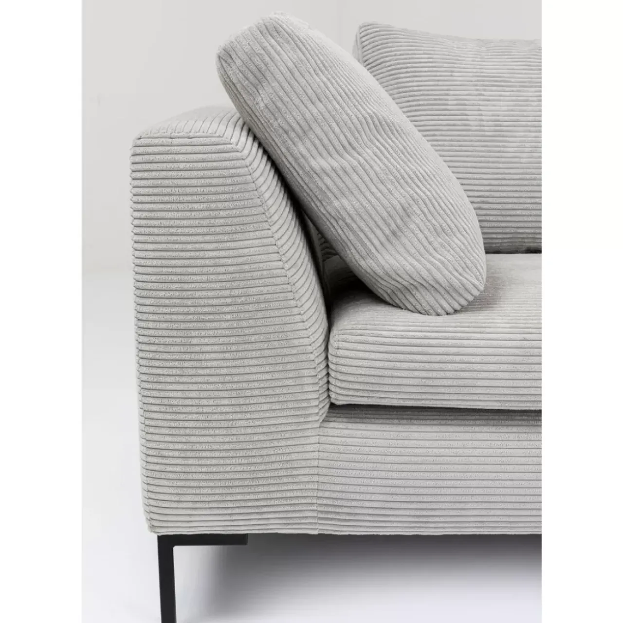 KARE Design Sofas & Couches-Ecksofa Gianni Cord Grau Rechts