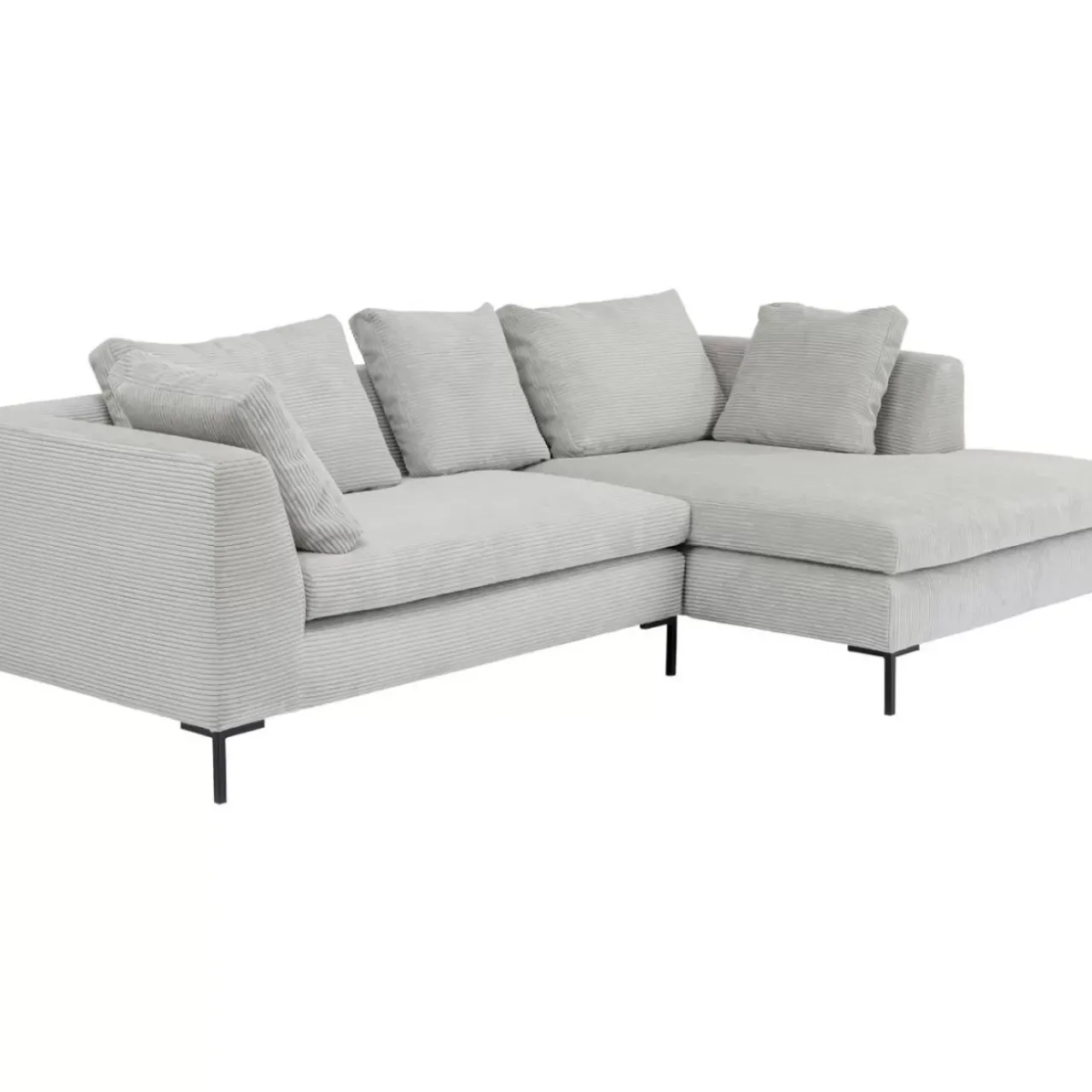 KARE Design Sofas & Couches-Ecksofa Gianni Cord Grau Rechts