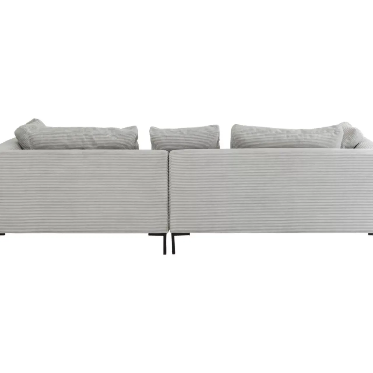 KARE Design Sofas & Couches-Ecksofa Gianni Cord Grau Rechts