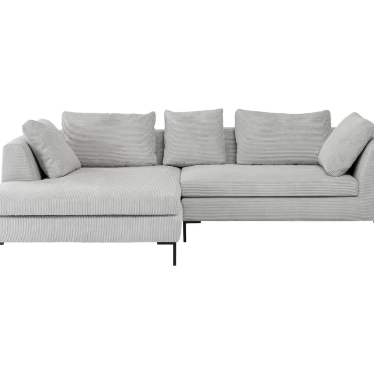 KARE Design Sofas & Couches-Ecksofa Gianni Cord Grau Links