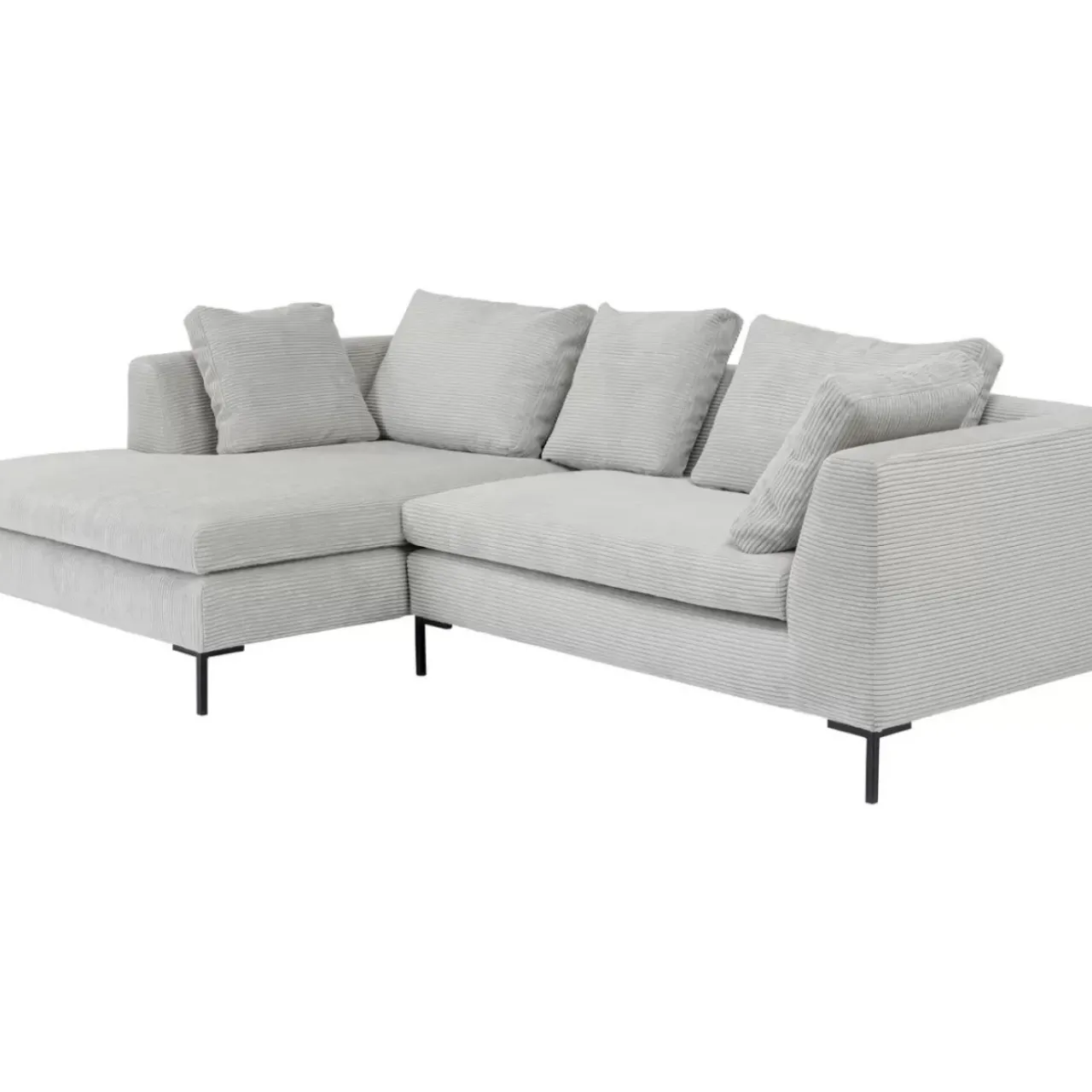 KARE Design Sofas & Couches-Ecksofa Gianni Cord Grau Links