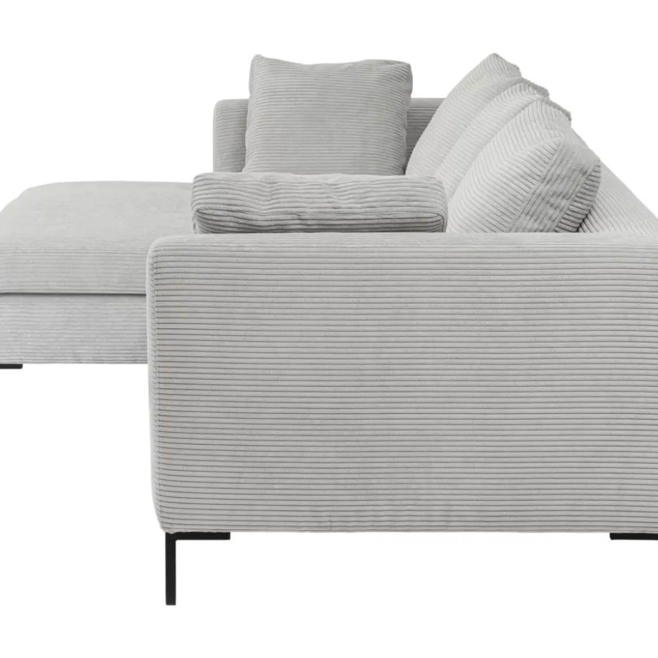 KARE Design Sofas & Couches-Ecksofa Gianni Cord Grau Links