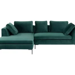 KARE Design Sofas & Couches-Ecksofa Gianni Small Velvet Dunkelgrun Links