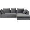KARE Design Sofas & Couches-Ecksofa Gianni Small Velvet Grau Rechts