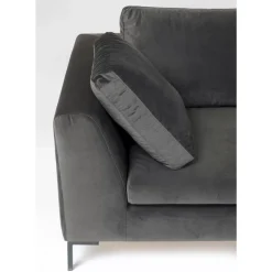 KARE Design Sofas & Couches-Ecksofa Gianni Small Velvet Grau Rechts
