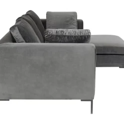 KARE Design Sofas & Couches-Ecksofa Gianni Small Velvet Grau Rechts