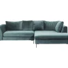KARE Design Sofas & Couches-Ecksofa Gianni Velvet Dunkelgrun Rechts Schwarz