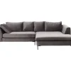 KARE Design Sofas & Couches-Ecksofa Gianni Velvet Grau Rechts Schwarz